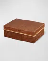 Aerin Classic Croc Leather Small Box In Chestnut