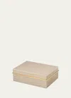 Aerin Classic Croc Leather Small Box In Fawn