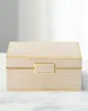 Aerin Classic Croc Small Jewelry Box In Fawn