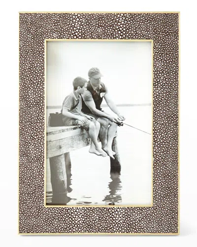 Aerin Classic Faux Shagreen 4" X 6" Picture Frame In Brown