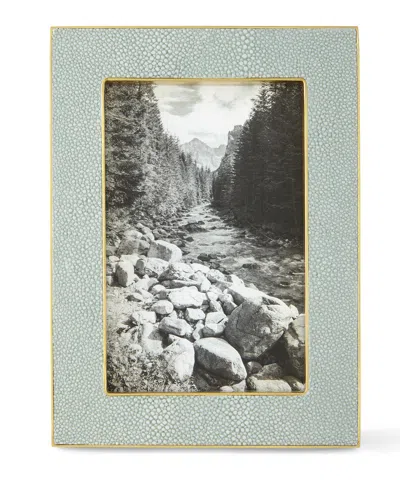 Aerin Classic Faux-shagreen 4" X 6" Picture Frame In Green