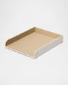 Aerin Classic Leather Paper Tray In Cream