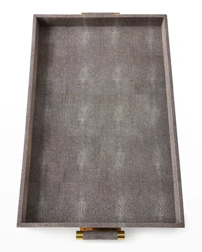 Aerin Classic Shagreen Butler Tray In Grey