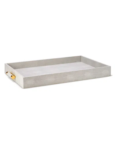 Aerin Classic Shagreen Butler Tray In Gray