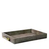 Aerin Chocolate Faux-shagreen Rectangular Tray