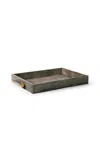 Aerin Classic Shagreen Serving Tray; Chocolate In Gray