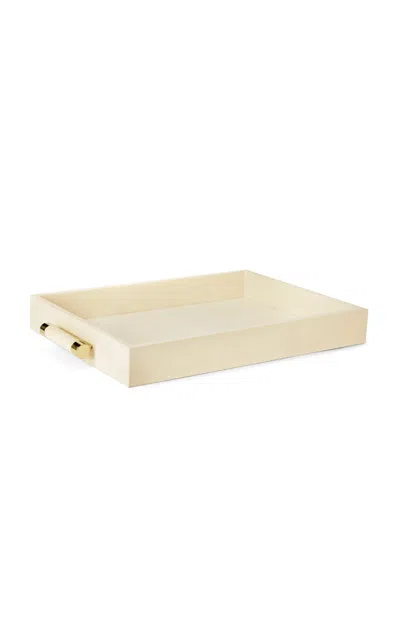 Aerin - Classic Shagreen Serving Tray; Cream - Off-white In Neutral