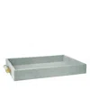 Aerin Mist Classic Faux-shagreen Serving Tray In Mist