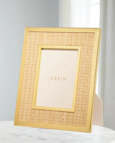 Aerin Colette Cane & Brass Frame, 5" X 7" In Gold