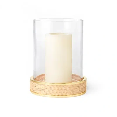 Aerin Colette Cane Metal Hurricane In Beige,clear