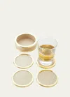 Aerin Colette Croc-embossed Leather Coasters, Set Of 4 In Chestnut