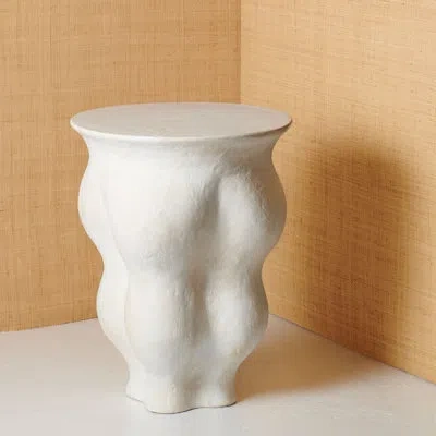 Aerin Corvo Abstract End Table In White