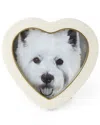 Aerin Cream Faux-shagreen Heart Picture Frame In Cream