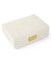 Aerin Cream Faux-shagreen Small Decorative Box In Cream