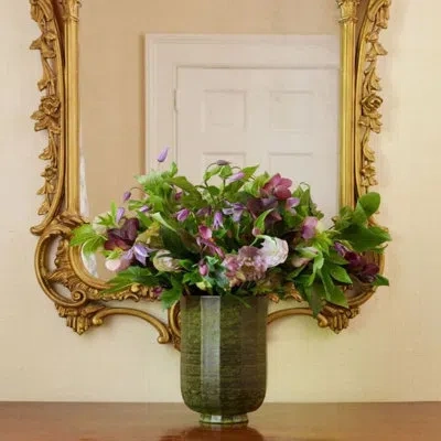 Aerin Delmara Ceramic / Porcelain Table Vase In Green