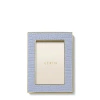 Aerin Embossed Leather Single Picture Frame In Hydrangea Blue In Hydrangea Blue