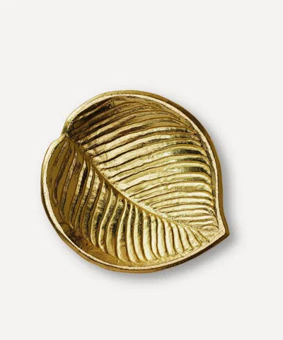Aerin Emilia Brass Leaf Dish In Gold