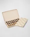 Aerin Enzo Leather Travel Chess Set In Fawn