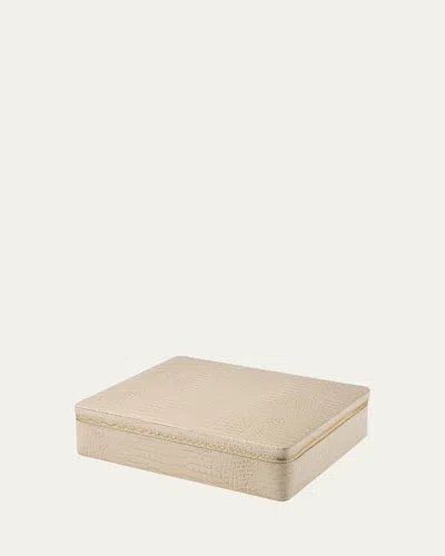 Aerin Enzo Leather Travel Mahjong Set In Fawn