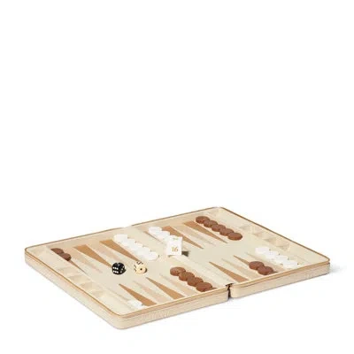 Aerin Enzo Travel Backgammon In Beige