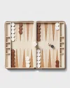 Aerin Enzo Travel Backgammon Set In Brown