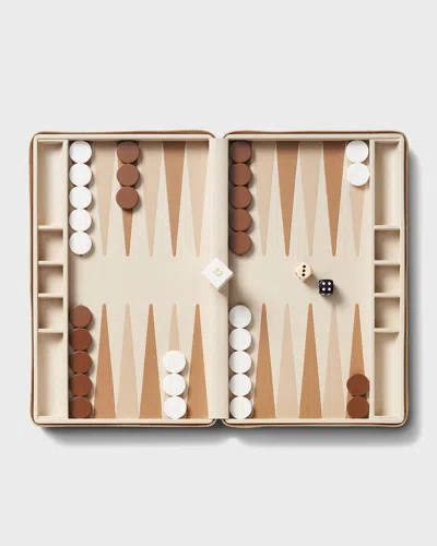 Aerin Enzo Travel Backgammon Set In Brown