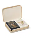 Aerin Enzo Travel Card Set, Hydrangea Blue In Fawn