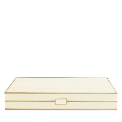 Aerin Faux Shagreen Backgammon Set In Cream