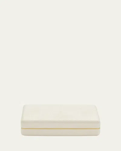 Aerin Faux Shagreen Card Case In Cream