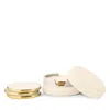 Aerin Faux-shagreen Coaster Set In Cream