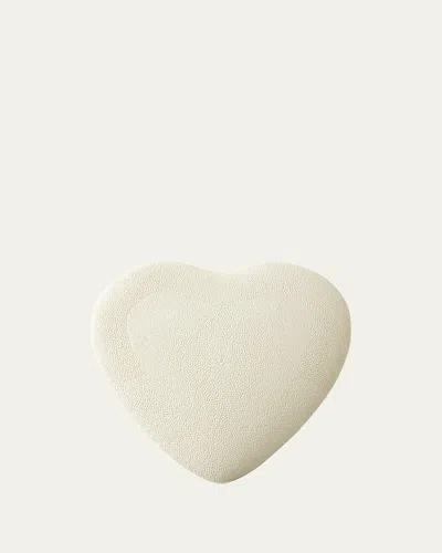 Aerin Faux Shagreen Heart Jewelry Box, Cream In Multi