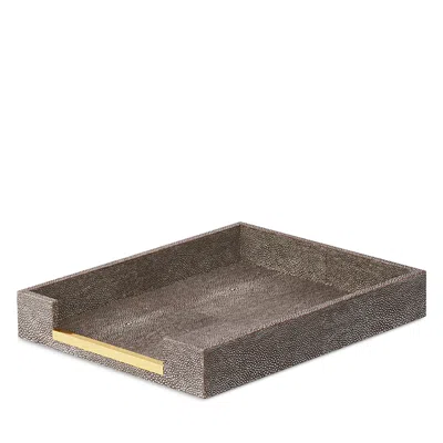 Aerin Faux Shagreen Paper Tray In Gray