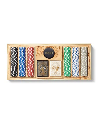 Aerin Faux Shagreen Poker Set In Cream