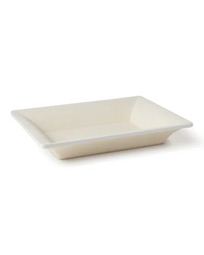 Aerin Faux-shagreen Rectangle Vide Poche In White