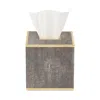 Aerin Faux Shagreen Tissue Box Cover In Grey