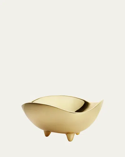Aerin Footed Deco Large Serving Bowl In Gold