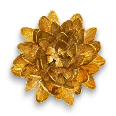 Aerin Gilded Dahlia Flower Sculpture In Gold