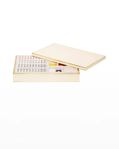 Aerin Gio Faux Shagreen Mahjong Set In Cream