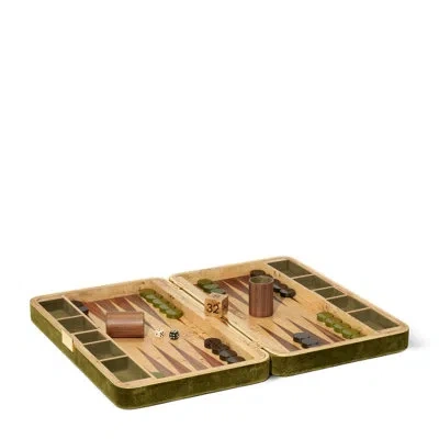 Aerin Handmade Moss Backgammon Board Game In Brass