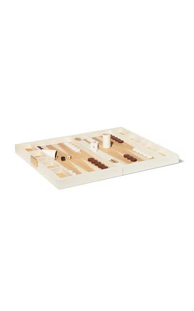 Aerin - Lacquer Raffia Backgammon - Off-white