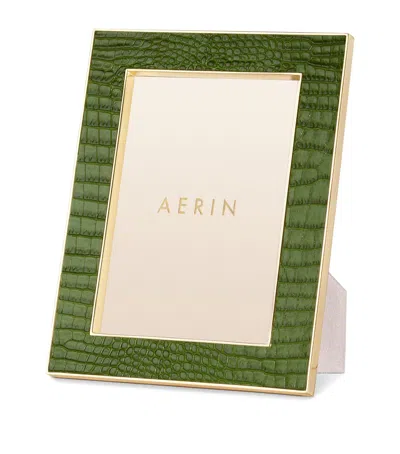 Aerin Leather Classic Photo Frame In Green