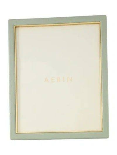 Pre-owned Aerin Leather Piero Picture Frame In Green