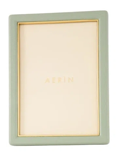 Pre-owned Aerin Leather Piero Picture Frame In Green