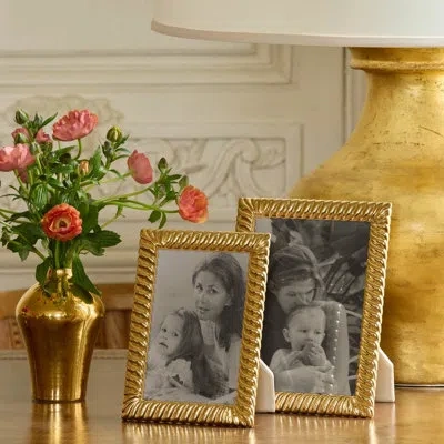 Aerin Loretta Frame In Gold