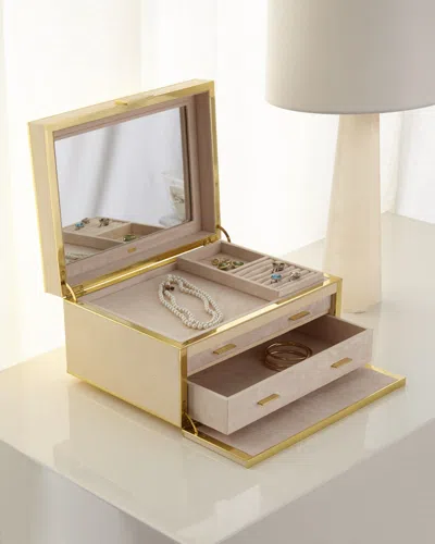 Aerin Luxe Shagreen Jewelry Box In Neutral