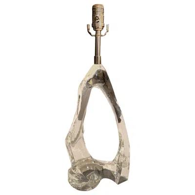 Pre-owned Aerin Modern Biomorphic Abstract Sculptural Glass Lamp In Brown