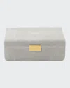 Aerin Modern Shagreen Large Jewelry Box In Gray