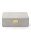 Aerin Modern Large Embossed Faux-shagreen Jewelry Box In Gray