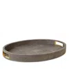 Aerin Modern Chocolate Faux-shagreen Tray In Brown