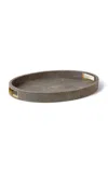 Aerin Modern Shagreen Cocktail Tray; Chocolate In Green